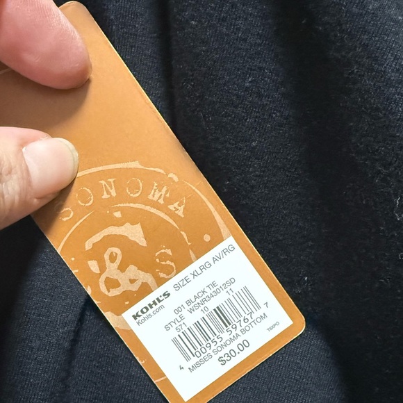 NWT Sonoma black pants size extra large - Picture 3 of 4